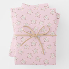 Geschüttelte Stern-Zuckerguss-Sprinkle-Kekse Geschenkpapier Set