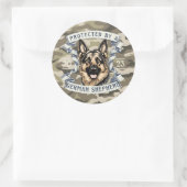 Geschützt durch einen deutschen Schäfersticker Runder Aufkleber (Tasche)