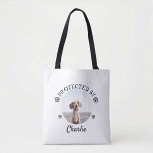 Geschützt Durch Hund Foto Pfotenabdruck Design Tasche