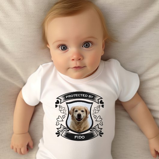 Geschützt durch Hundeschild-Foto-Banner Baby Strampler