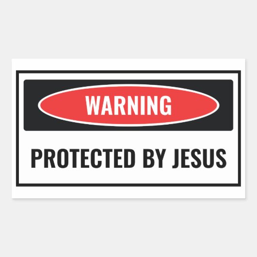 Geschützt durch Jesus Rechteckiger Aufkleber (Vorderseite)