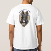 Geschützt durch Schäferhund T-Shirt (Rückseite)