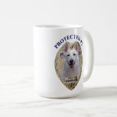 Geschützt durch weißen Schäfer Kaffeetasse (VorderseiteRechts)