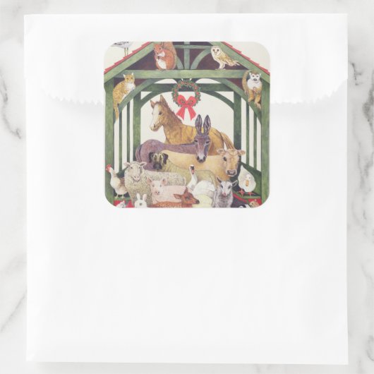 geschützt quadratischer aufkleber (Tasche)