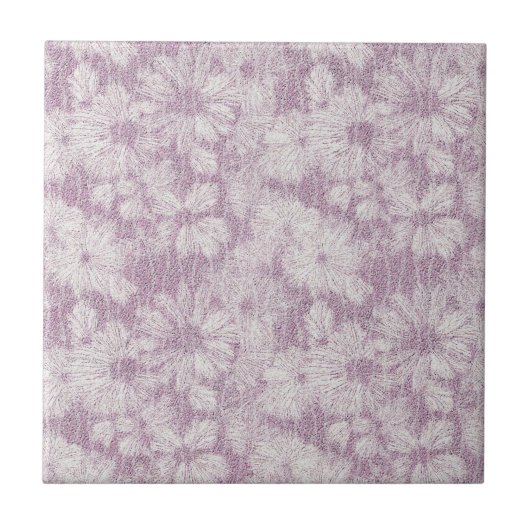 Geschützte Daisy Textured in Soft Lilac Relief Fliese (Vorderseite)