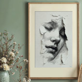 Geschützte Gelassenheit: einfarbige Linie - Kunstg Poster