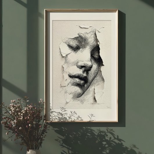 Geschützte Gelassenheit: einfarbige Linie - Kunstg Poster