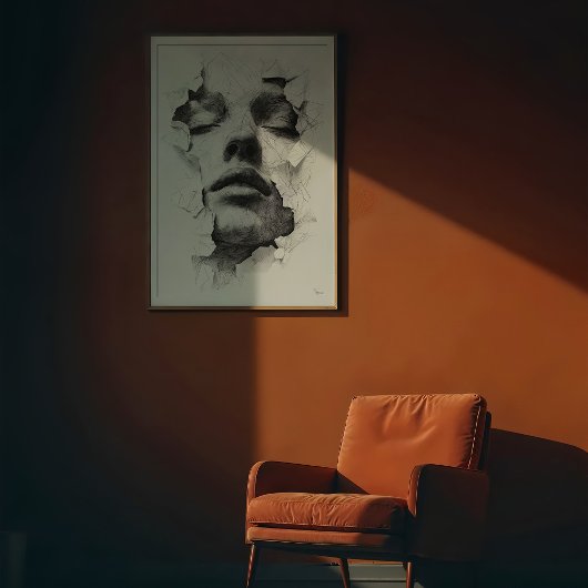 Geschützte Gelassenheit: einfarbige Linie - Kunstg Poster