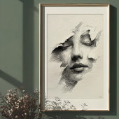 Geschützte Gelassenheit: kompliziertes monochromes Poster