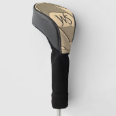 Geschützte Gold Persönliche Initialen Golf Headcover (angewinkelt)