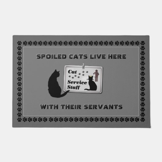 Geschützte Katzen mit Servieren (anpassbar) Fußmatte (Vorderseite)