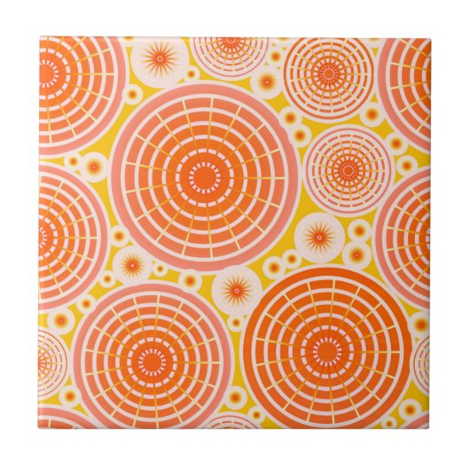 Geschützte Räder - orange und gold Fliese (Vorderseite)