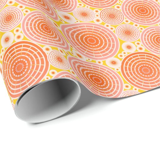 Geschützte Räder - orange und gold Geschenkpapier (Rolleneckpunkt)