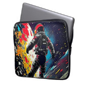 Geschützter Kosmos: Retro-Astronaut-Sieb Laptopschutzhülle (Vorderseite Links)