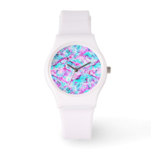 Geschütztes Blossom Ein farbenfroher Lichtdesign Armbanduhr