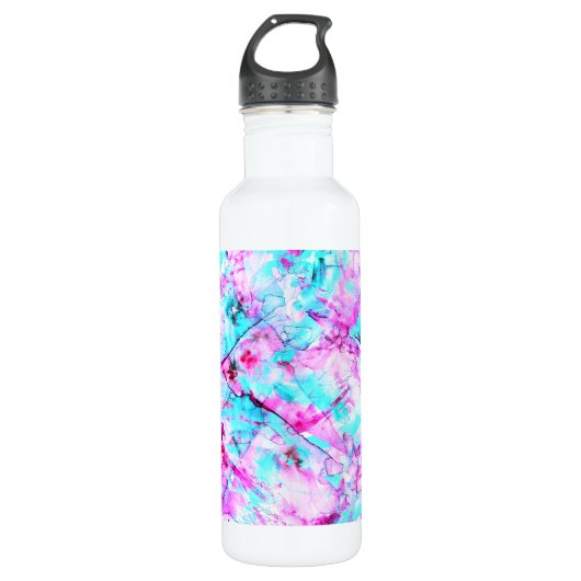 Geschütztes Blossom Ein farbenfroher Lichtdesign Edelstahlflasche (Vorderseite)