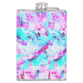 Geschütztes Blossom Ein farbenfroher Lichtdesign Flachmann (Rückseite)