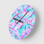 Geschütztes Blossom Ein farbenfroher Lichtdesign Runde Wanduhr (Winkel)