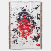 Geschütztes Herz Version 2 Rot und Schwarz Decke (Vorderseite Vertikal)