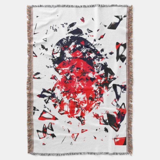 Geschütztes Herz Version 2 Rot und Schwarz Decke (Vorderseite Vertikal)