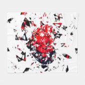 Geschütztes Herz Version 2 Rot und Schwarz Fleecedecke (Vorderseite (Horizontal))
