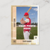 Geschwächte Baseball-Handelskarte - Benutzerdefini Telefonnummerkarte (Vorderseite)