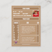 Geschwächte Baseball-Handelskarte - Benutzerdefini Telefonnummerkarte (Rückseite)