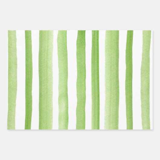 Geschwächtes Grün/Weiß Kleeblatt Set von 3 Geschenkpapier Set (Vorderseite 2)