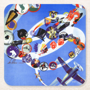 Geschwader-Insignien Rechteckiger Pappuntersetzer