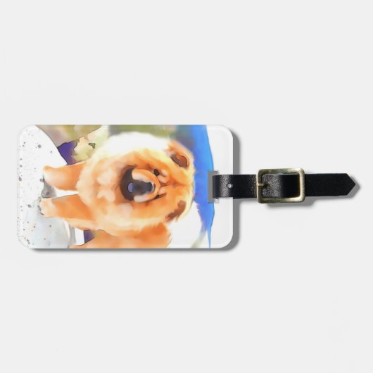 GESCHWÄTZIGER heARTdog Chow-Chow Gepäckanhänger (Vorderseite horizontal)