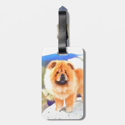 GESCHWÄTZIGER heARTdog Chow-Chow Gepäckanhänger (Rückseite vertikal)