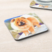 GESCHWÄTZIGER heARTdog Chow-Chow Getränkeuntersetzer (Linke Seite)