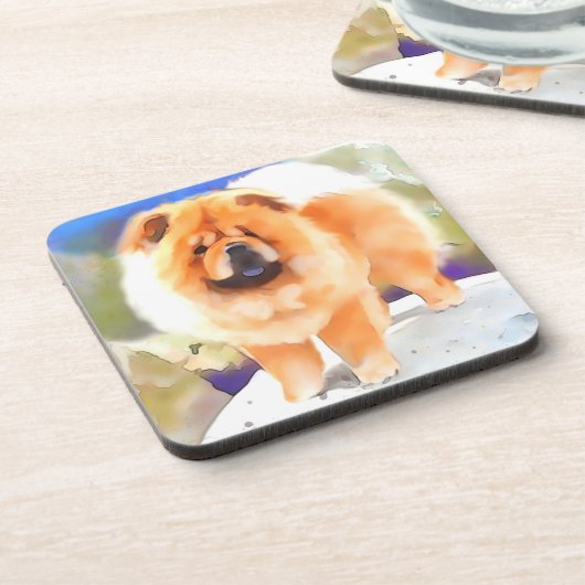 GESCHWÄTZIGER heARTdog Chow-Chow Getränkeuntersetzer (Linke Seite)