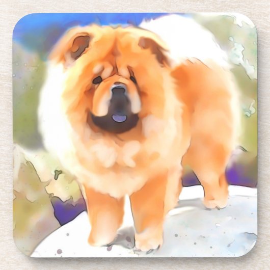 GESCHWÄTZIGER heARTdog Chow-Chow Getränkeuntersetzer (Vorderseite)