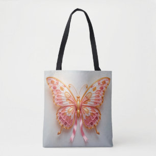 Geschweifte Papier-Schmetterling mit rosa und gold Tasche