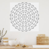 Geschweifter Tulpen-Ring-Mandala mit sanftem Blüte Poster (Küche)