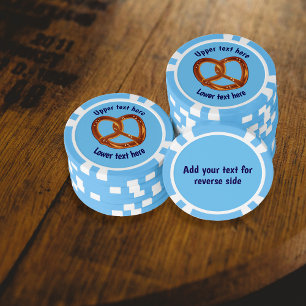 Geschweißte Bretzel Salty Snack - Text auf beiden Pokerchips