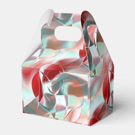 Geschweißte, kreisförmige Stücke in weichem rotem  Geschenkschachtel (Vorderseite)