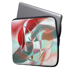 Geschweißte, kreisförmige Stücke in weichem rotem  Laptopschutzhülle