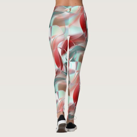 Geschweißte, kreisförmige Stücke in weichem rotem  Leggings (Rückseite)