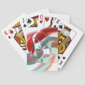 Geschweißte, kreisförmige Stücke in weichem rotem  Spielkarten (Rückseite)