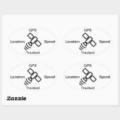 Geschwindigkeit des GPS-Tracks Ovaler Aufkleber (Blatt)