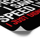 Geschwindigkeit des Referenten - für Autoenthusias Poster (Ecke)