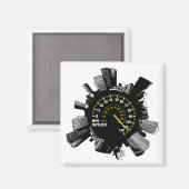 Geschwindigkeit Stadt 1 Magnet (Vorderseite/Rückseite)