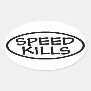 Geschwindigkeit tötet Auto-Aufkleber Ovaler Aufkleber