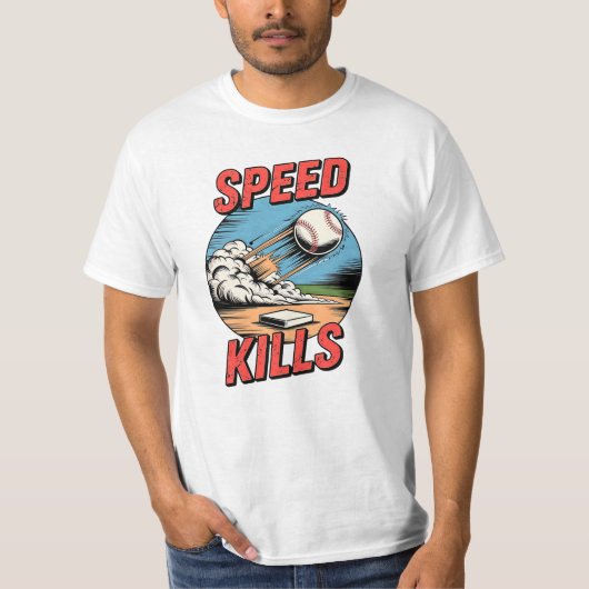 Geschwindigkeit tötet Baseball-Fastball-Explosion T-Shirt (Vorderseite)