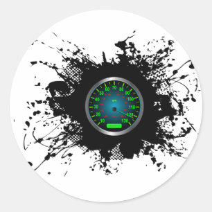 Geschwindigkeits-Emblem-städtische Art 5 Runder Aufkleber