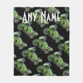 Geschwindigkeits-Motorrad-Decke Kawasakis grüne Fleecedecke (Vorderseite)