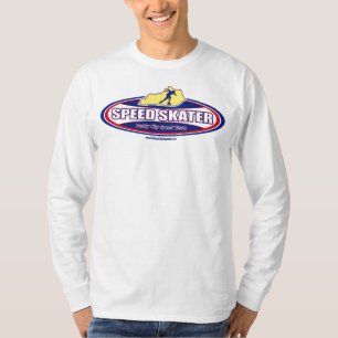 Geschwindigkeits-Skater-Oval - lange Hülse T T-Shirt
