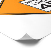 Geschwindigkeitsbegrenzer 45 Road Sign Poster (Ecke)